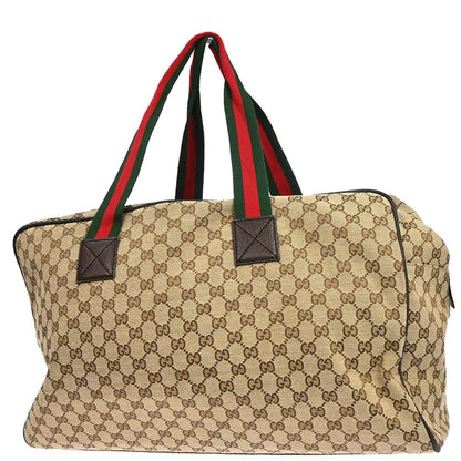Gucci Beige Canvas GG Sherry Line Duffle Handbag