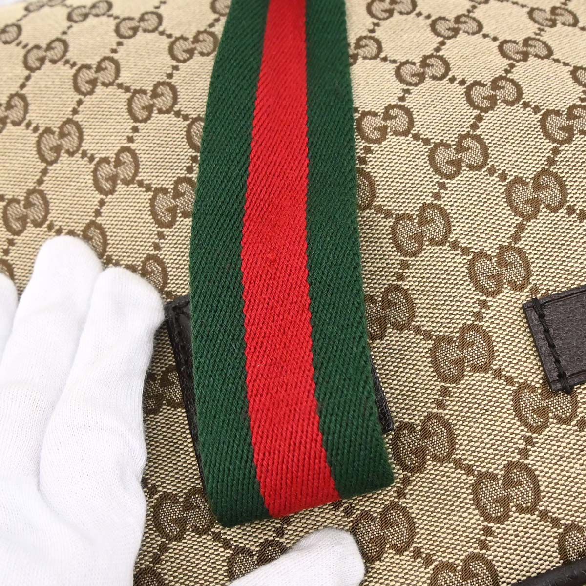 Gucci Beige Canvas GG Sherry Line Duffle Handbag