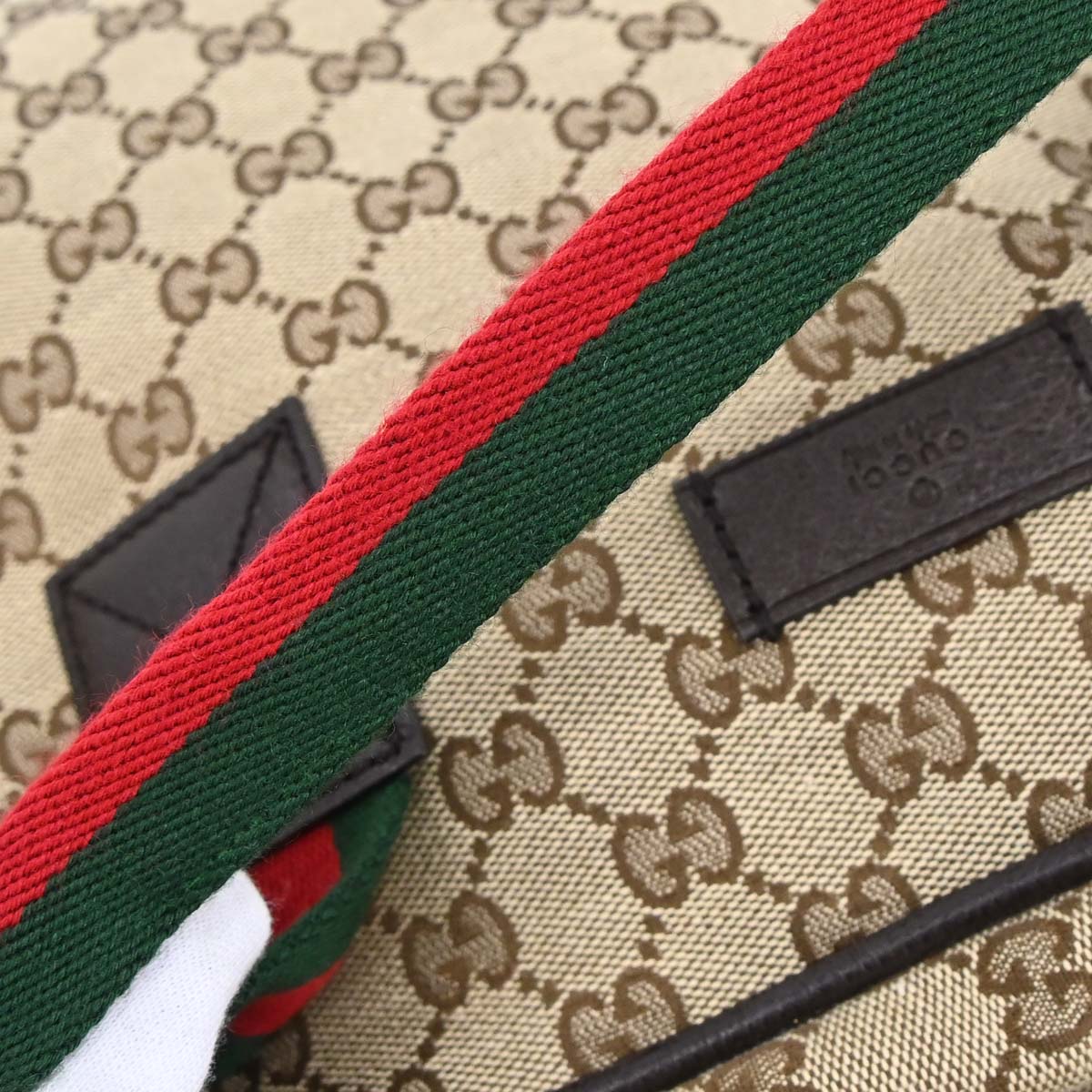 Gucci Beige Canvas GG Sherry Line Duffle Handbag