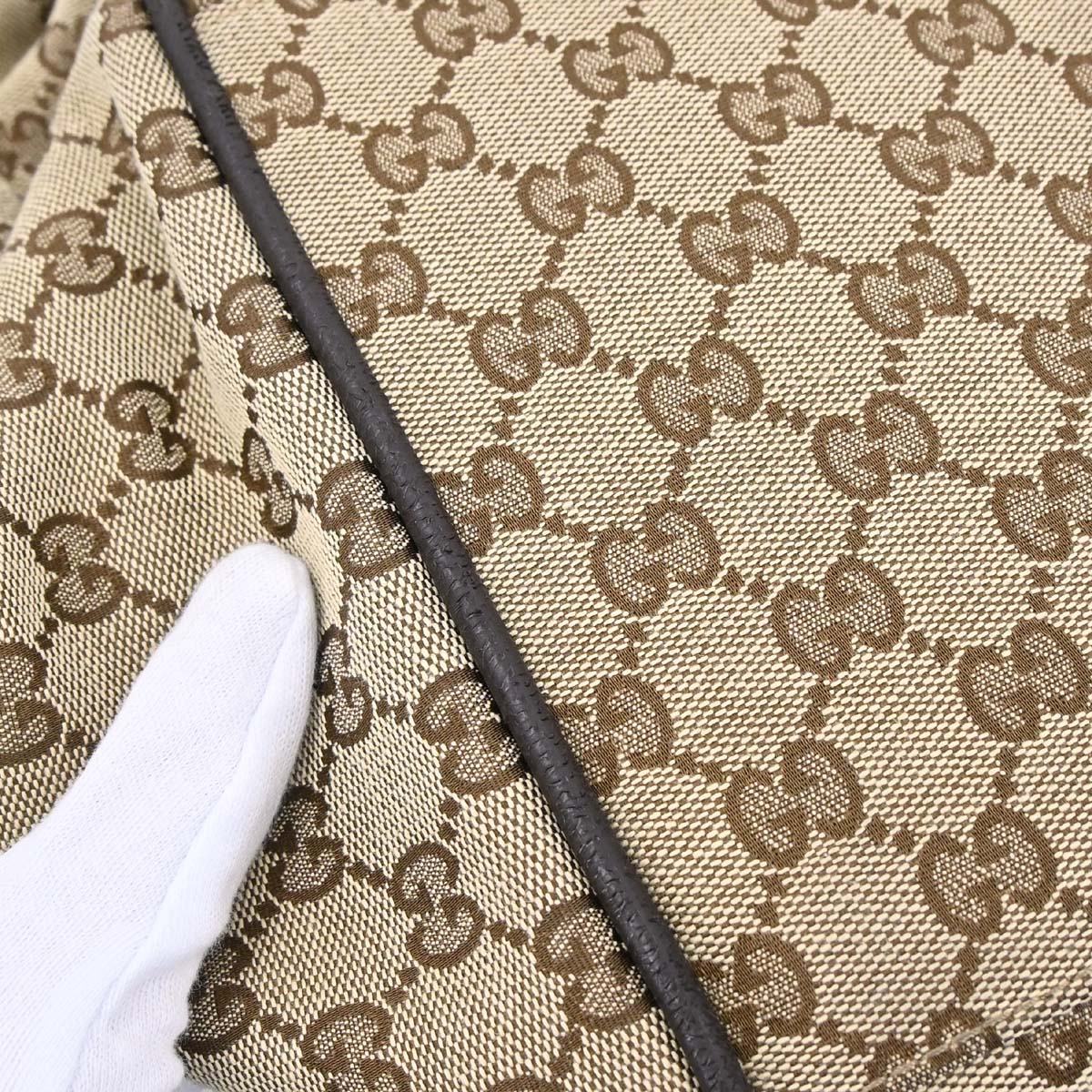 Gucci Beige Canvas GG Sherry Line Duffle Handbag