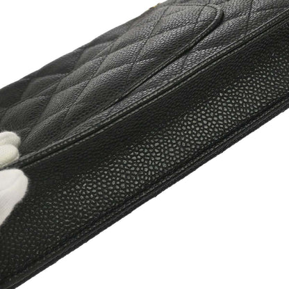 Chanel 2016-2017 Black Caviar Skin Classic WOC Wallet on Chain Shoulder Bag