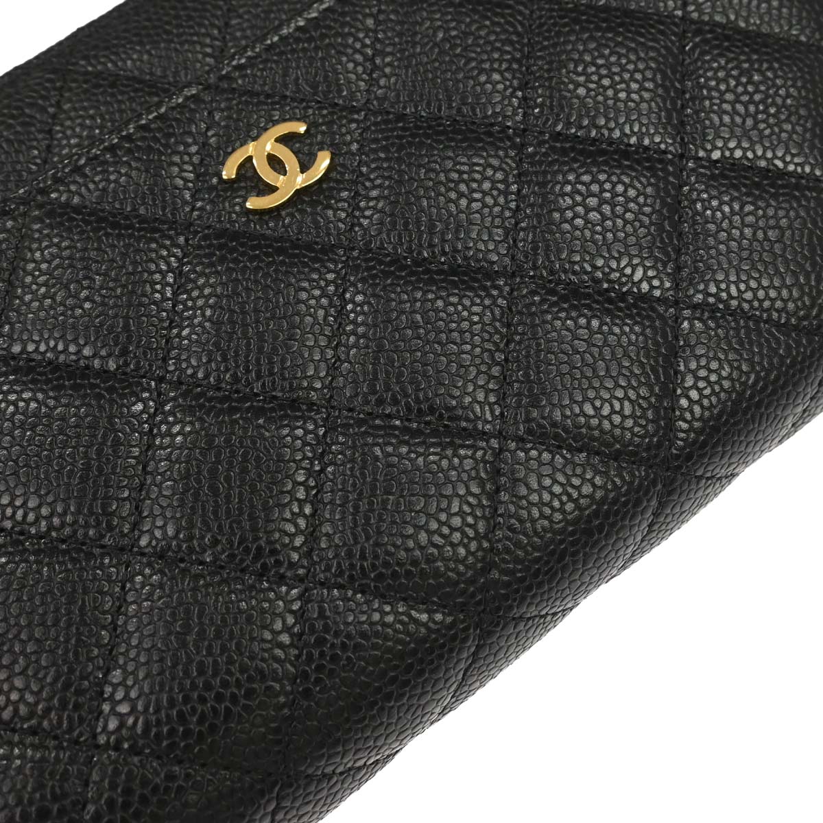 Chanel 2016-2017 Black Caviar Skin Classic WOC Wallet on Chain Shoulder Bag