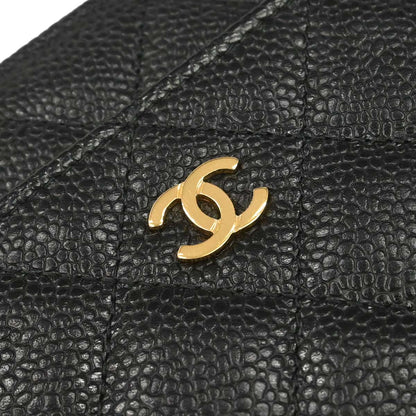 Chanel 2016-2017 Black Caviar Skin Classic WOC Wallet on Chain Shoulder Bag