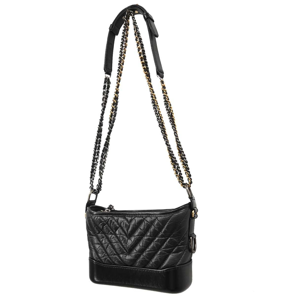 Chanel Black Lambskin Calfskin Small Gabrielle Shoulder Bag