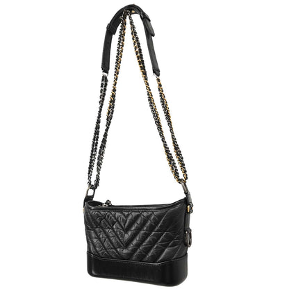 Chanel Black Lambskin Calfskin Small Gabrielle Shoulder Bag