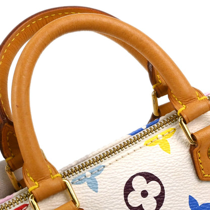 Louis Vuitton White Multicolor Mini Speedy Handbag M92645