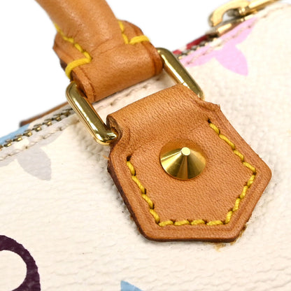 Louis Vuitton White Multicolor Mini Speedy Handbag M92645