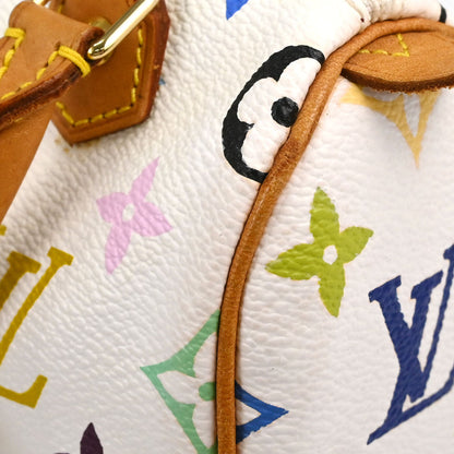 Louis Vuitton White Multicolor Mini Speedy Handbag M92645