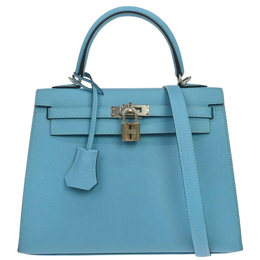 Hermes Blue De Nord Epsom Kelly 25 Sellier 2way Shoulder Handbag