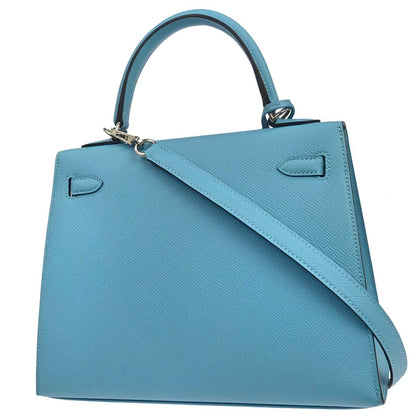 Hermes Blue De Nord Epsom Kelly 25 Sellier 2way Shoulder Handbag