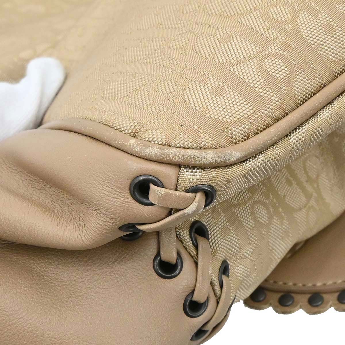 Christian Dior Beige Trotter Ethnic Hobo Handbag