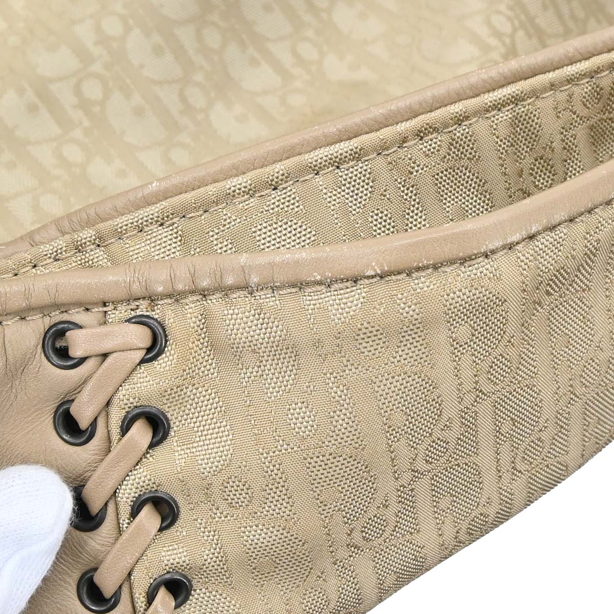 Christian Dior Beige Trotter Ethnic Hobo Handbag