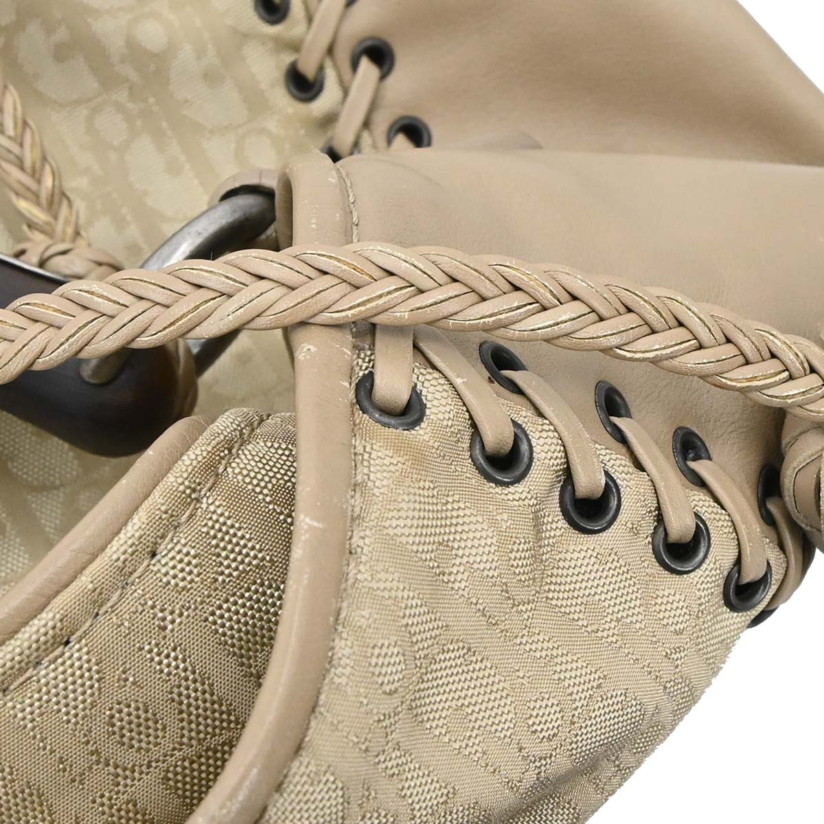 Christian Dior Beige Trotter Ethnic Hobo Handbag
