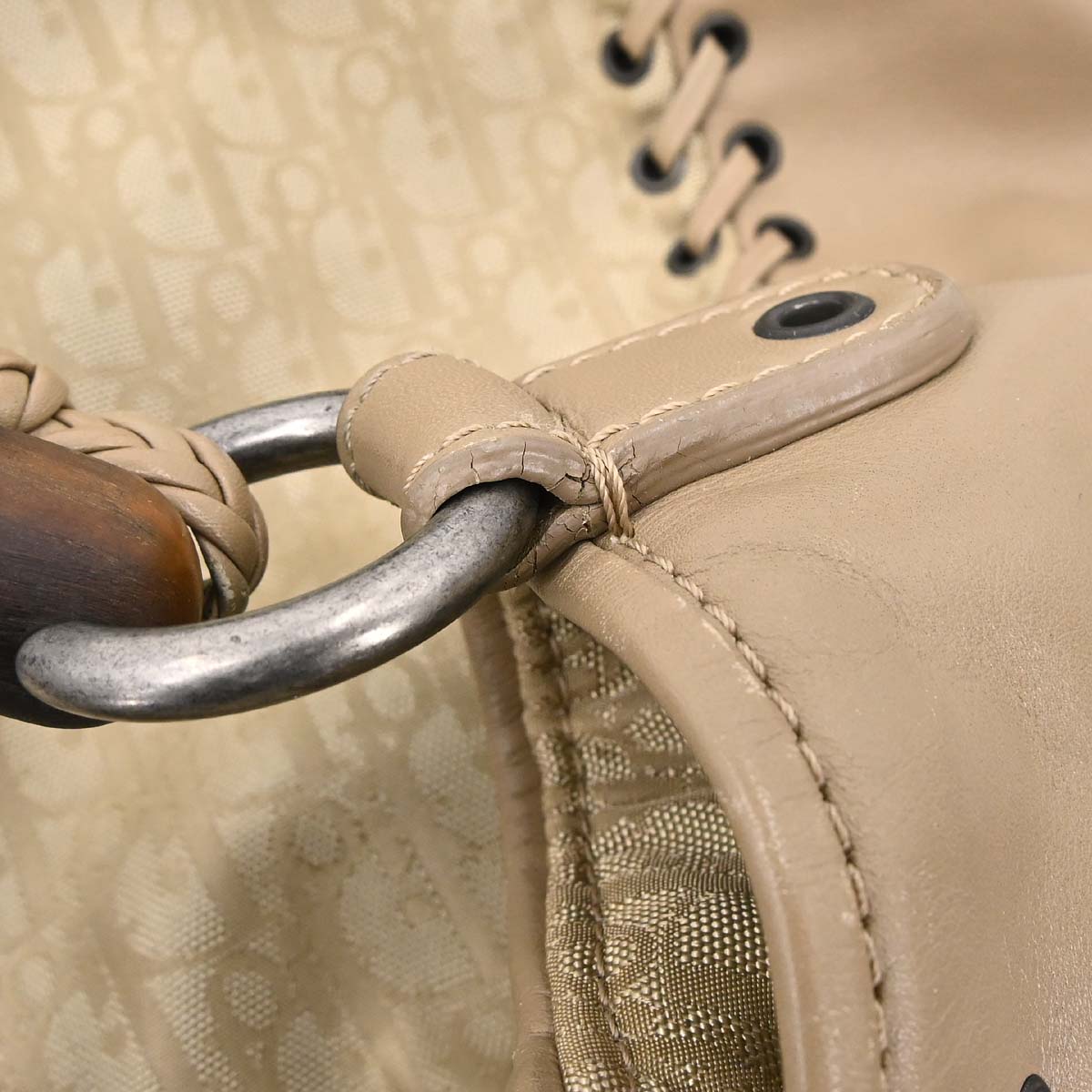 Christian Dior Beige Trotter Ethnic Hobo Handbag