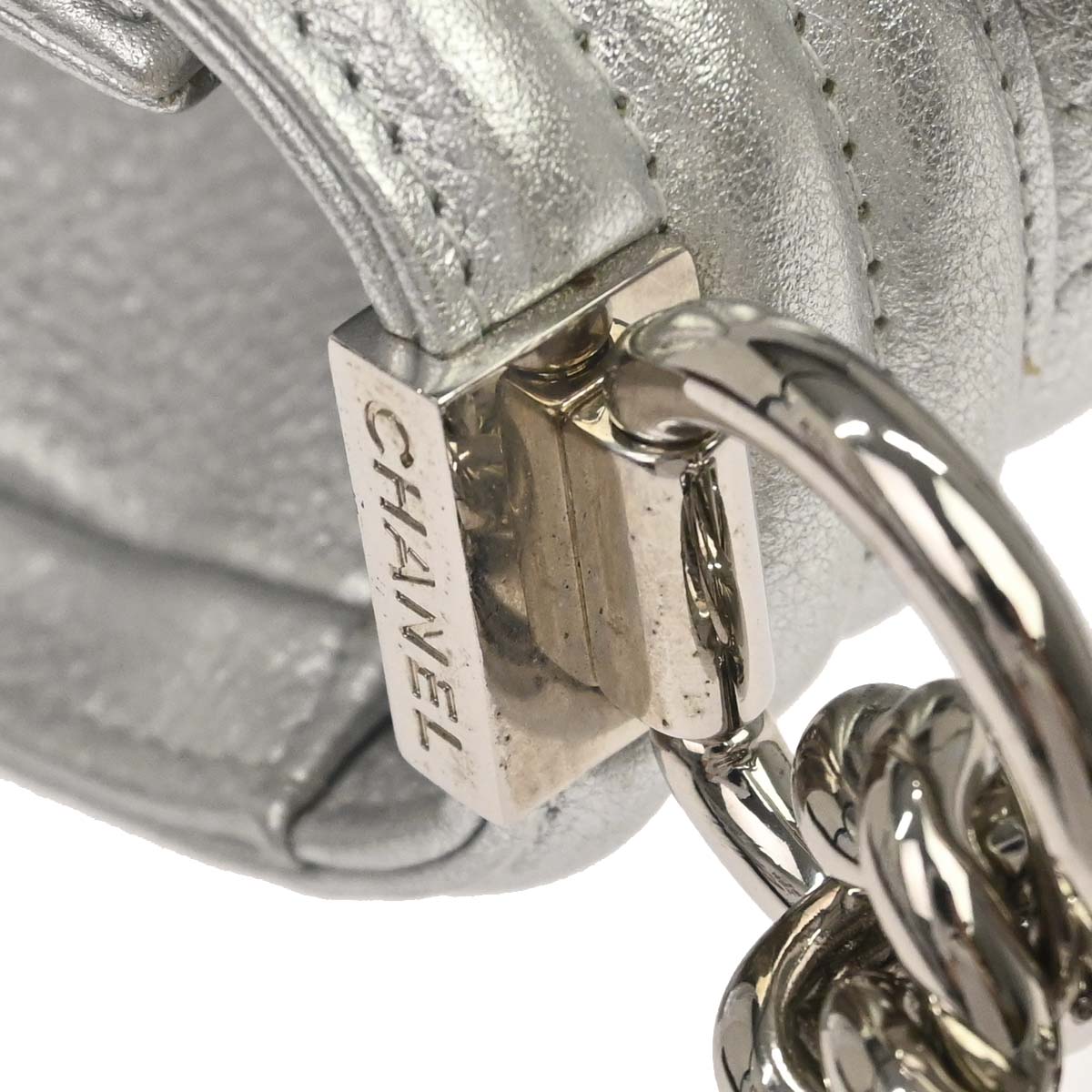Boy Chanel 2019 Silver Lambskin Camellia Applique Small Chain Shoulder Bag