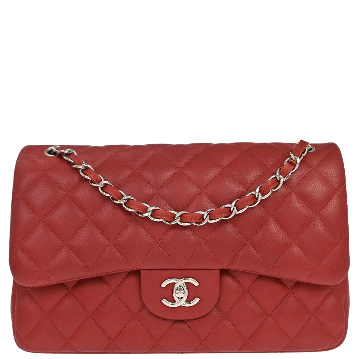 Chanel 2010-2011 Brown Calfskin Jumbo Classic Double Flap Shoulder Bag