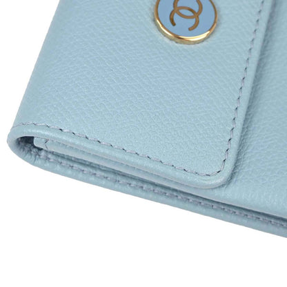 Chanel Light Blue Leather Coin Purse Wallet