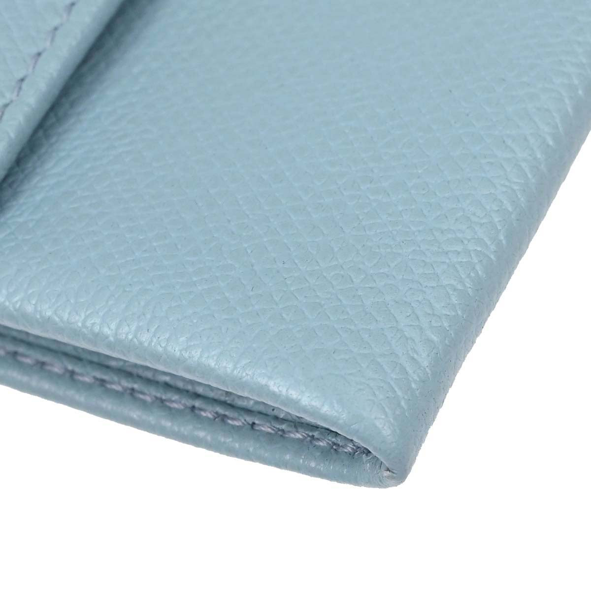Chanel Light Blue Leather Coin Purse Wallet