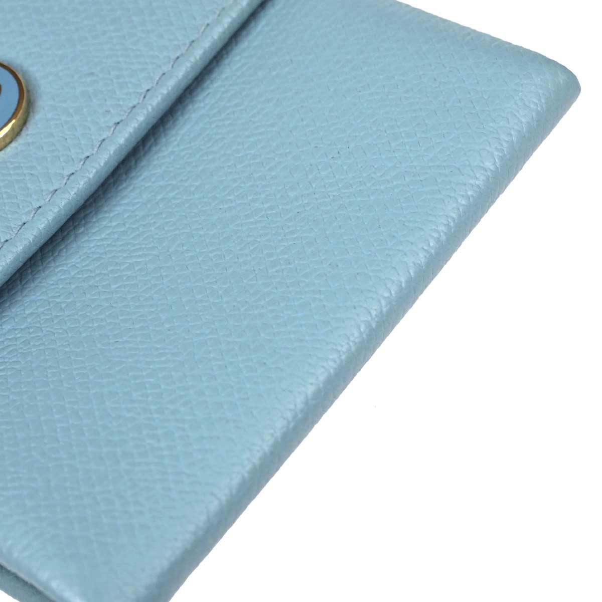 Chanel Light Blue Leather Coin Purse Wallet
