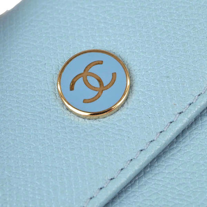 Chanel Light Blue Leather Coin Purse Wallet