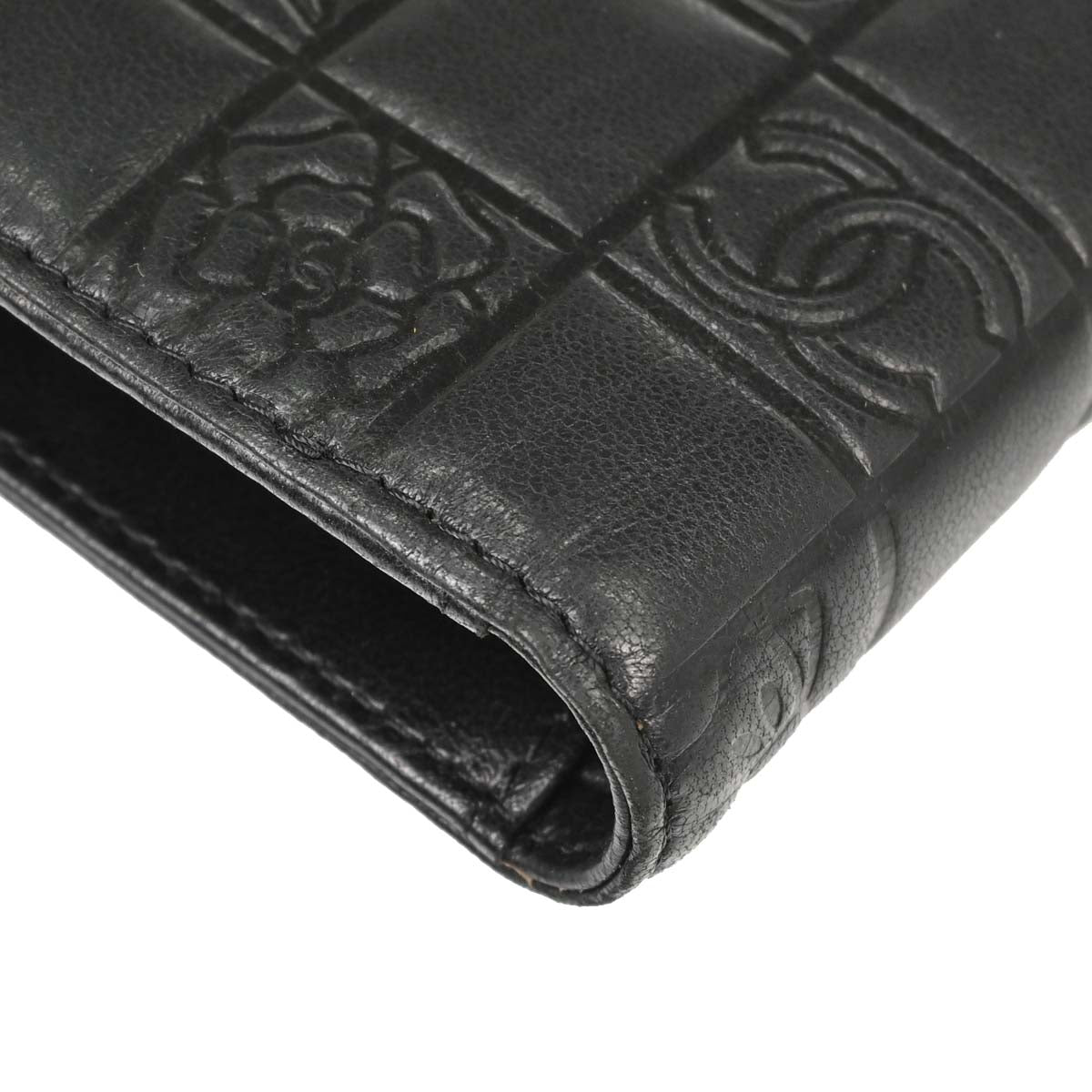 Chanel Black Lambskin Icon Long Bifold Wallet