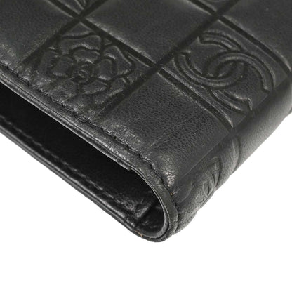 Chanel Black Lambskin Icon Long Bifold Wallet