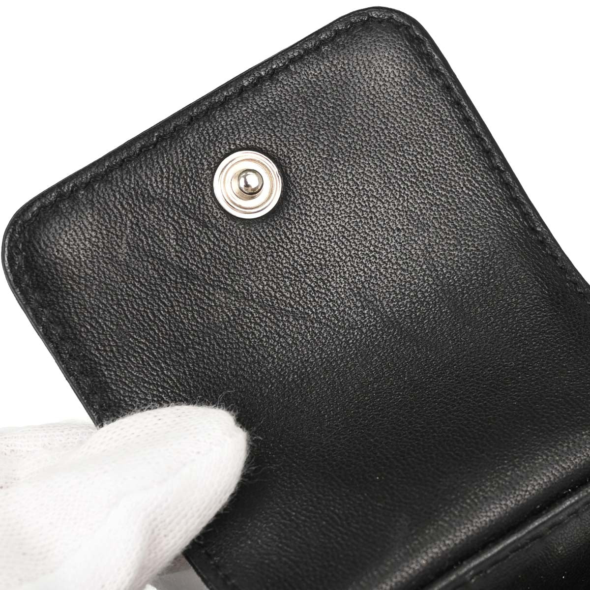 Chanel Black Lambskin Icon Long Bifold Wallet
