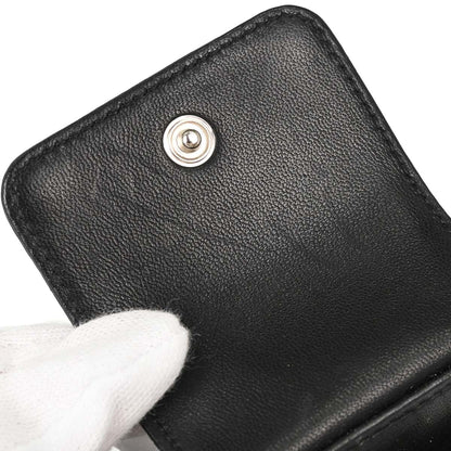 Chanel Black Lambskin Icon Long Bifold Wallet