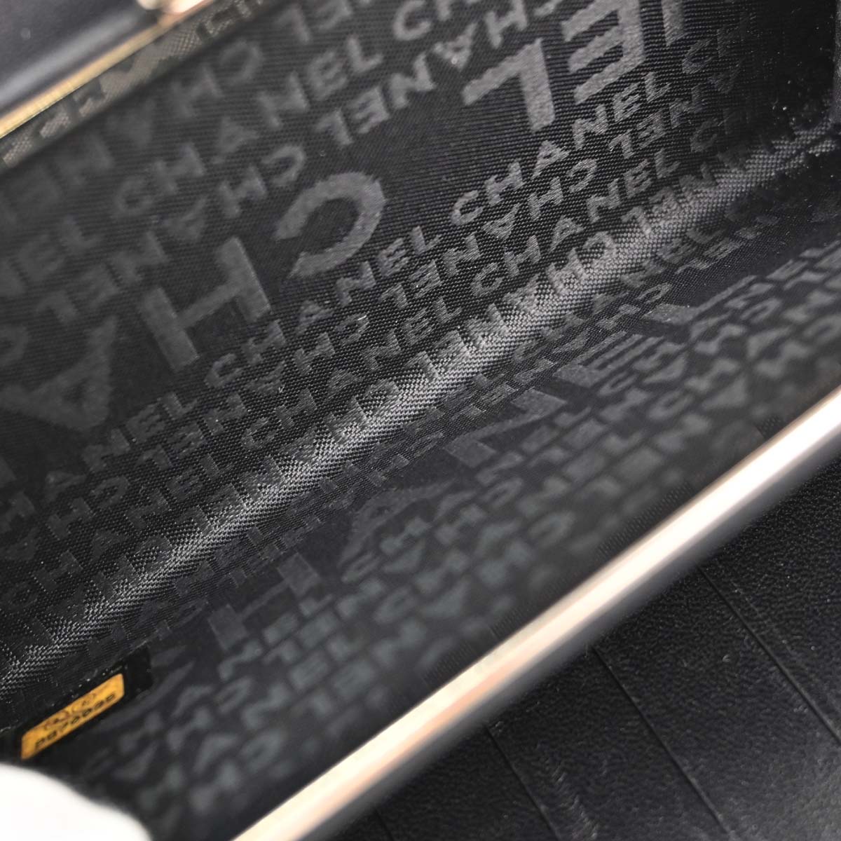 Chanel Black Lambskin Icon Long Bifold Wallet