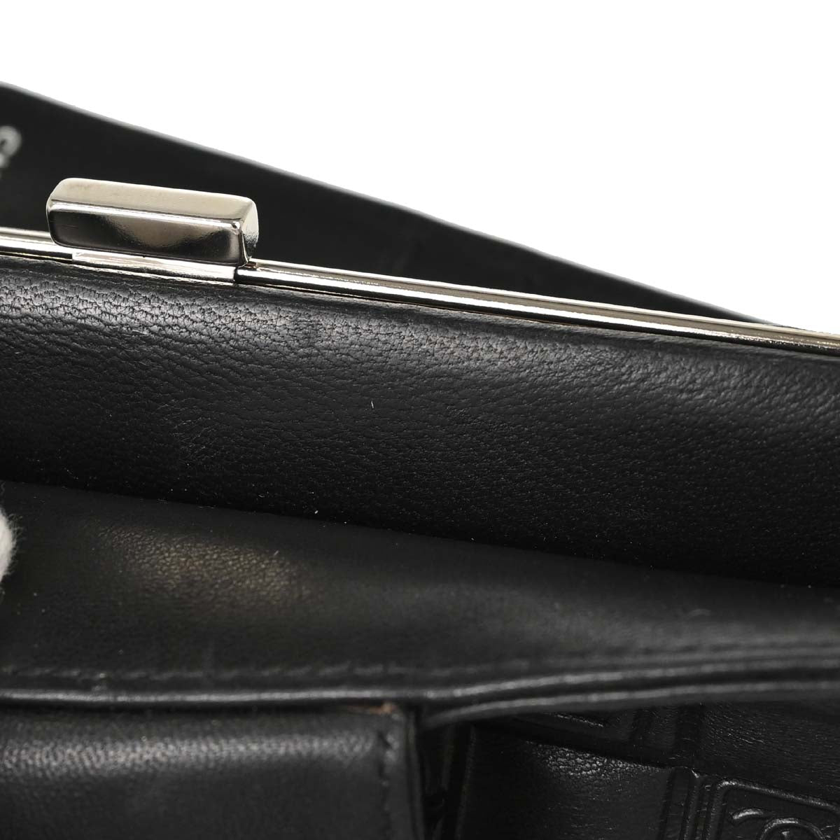 Chanel Black Lambskin Icon Long Bifold Wallet