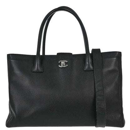 Chanel Black Calfskin Executive Cerf 2way Shoulder Tote Bag