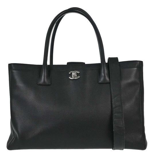 Chanel Black Calfskin Executive Cerf 2way Shoulder Tote Bag
