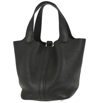 Hermes Black Taurillon Clemence Picotin Lock 18 PM Handbag