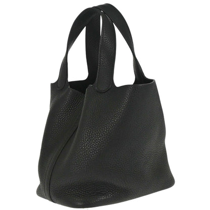 Hermes Black Taurillon Clemence Picotin Lock 18 PM Handbag
