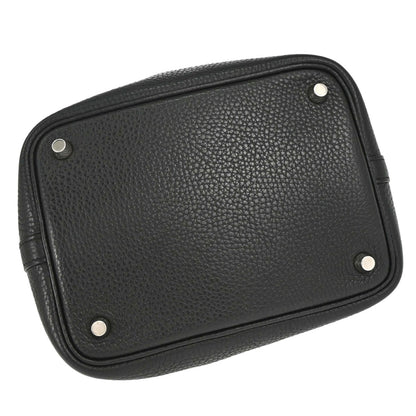 Hermes Black Taurillon Clemence Picotin Lock 18 PM Handbag