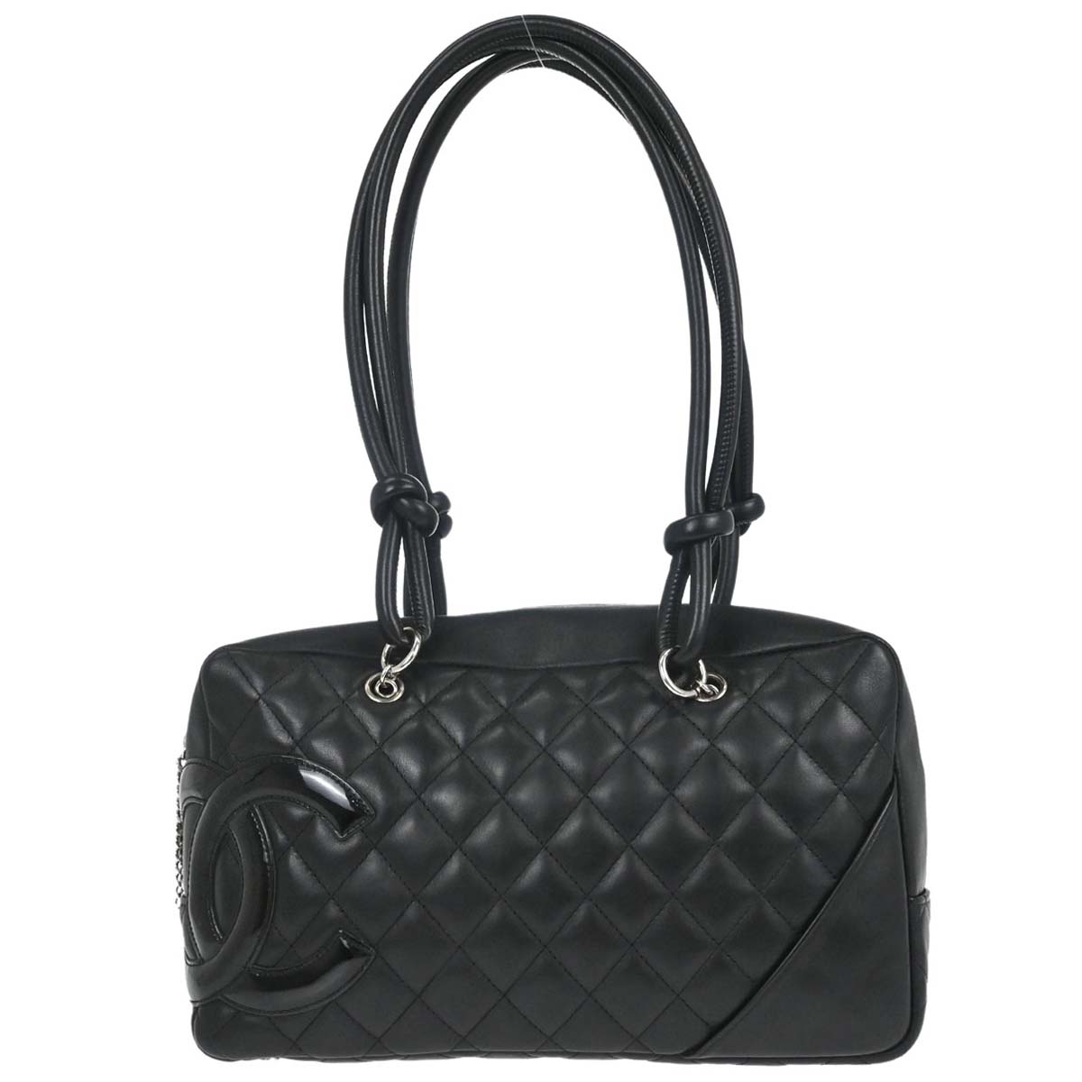 Chanel 2005-2006 Black Calfskin Cambon Ligne Bowling Bag 27