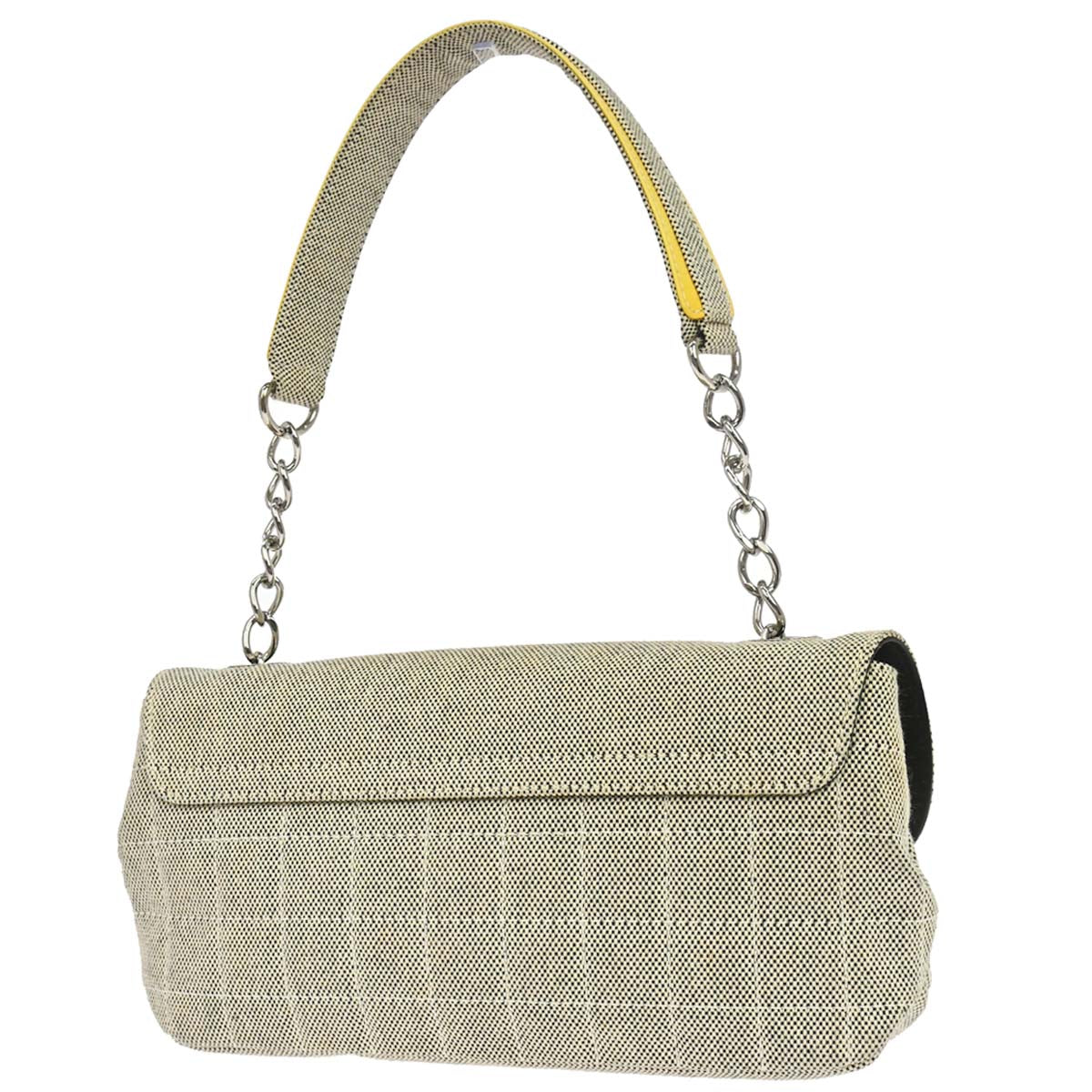 Chanel 2005-2006 Black Yellow Canvas Camellia No.5 CC Handbag