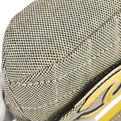 Chanel 2005-2006 Black Yellow Canvas Camellia No.5 CC Handbag