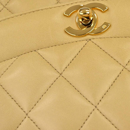 Chanel 1991-1994 Beige Lambskin Small Diana Shoulder Bag