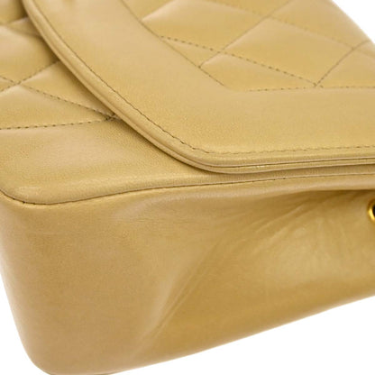 Chanel 1991-1994 Beige Lambskin Small Diana Shoulder Bag