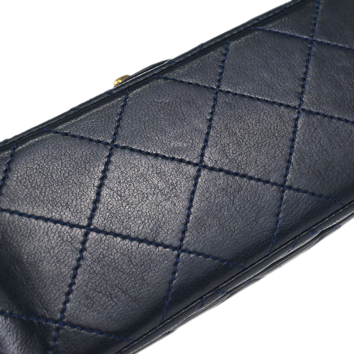 Chanel 1989-1991 Navy Lambskin Mini Classic Square Flap Shoulder Bag 17