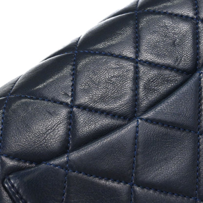 Chanel 1989-1991 Navy Lambskin Mini Classic Square Flap Shoulder Bag 17