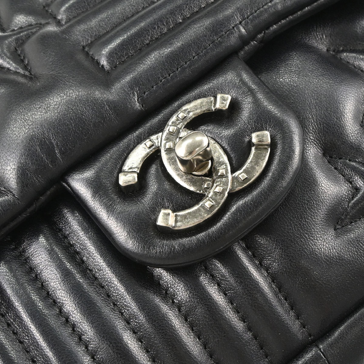 Chanel 2014 Black Lambskin Paris Dallas Stars and Stripes Flap Shoulder Bag