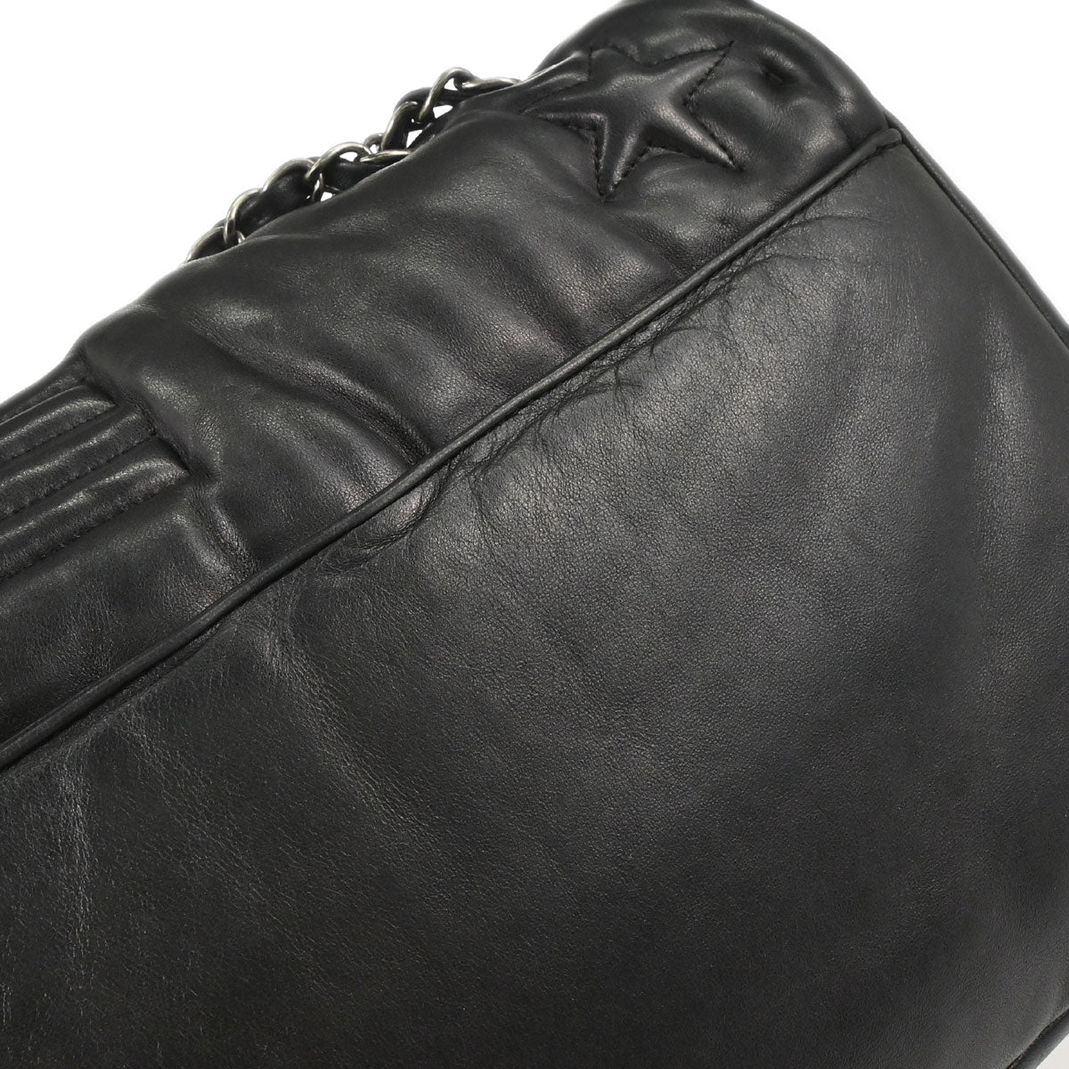Chanel 2014 Black Lambskin Paris Dallas Stars and Stripes Flap Shoulder Bag