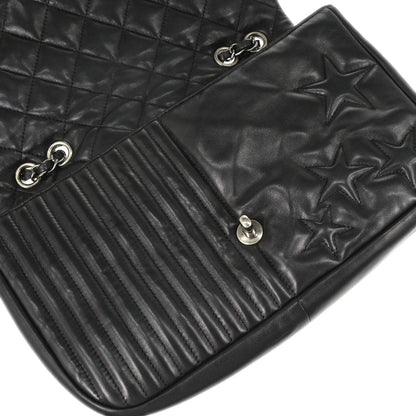 Chanel 2014 Black Lambskin Paris Dallas Stars and Stripes Flap Shoulder Bag