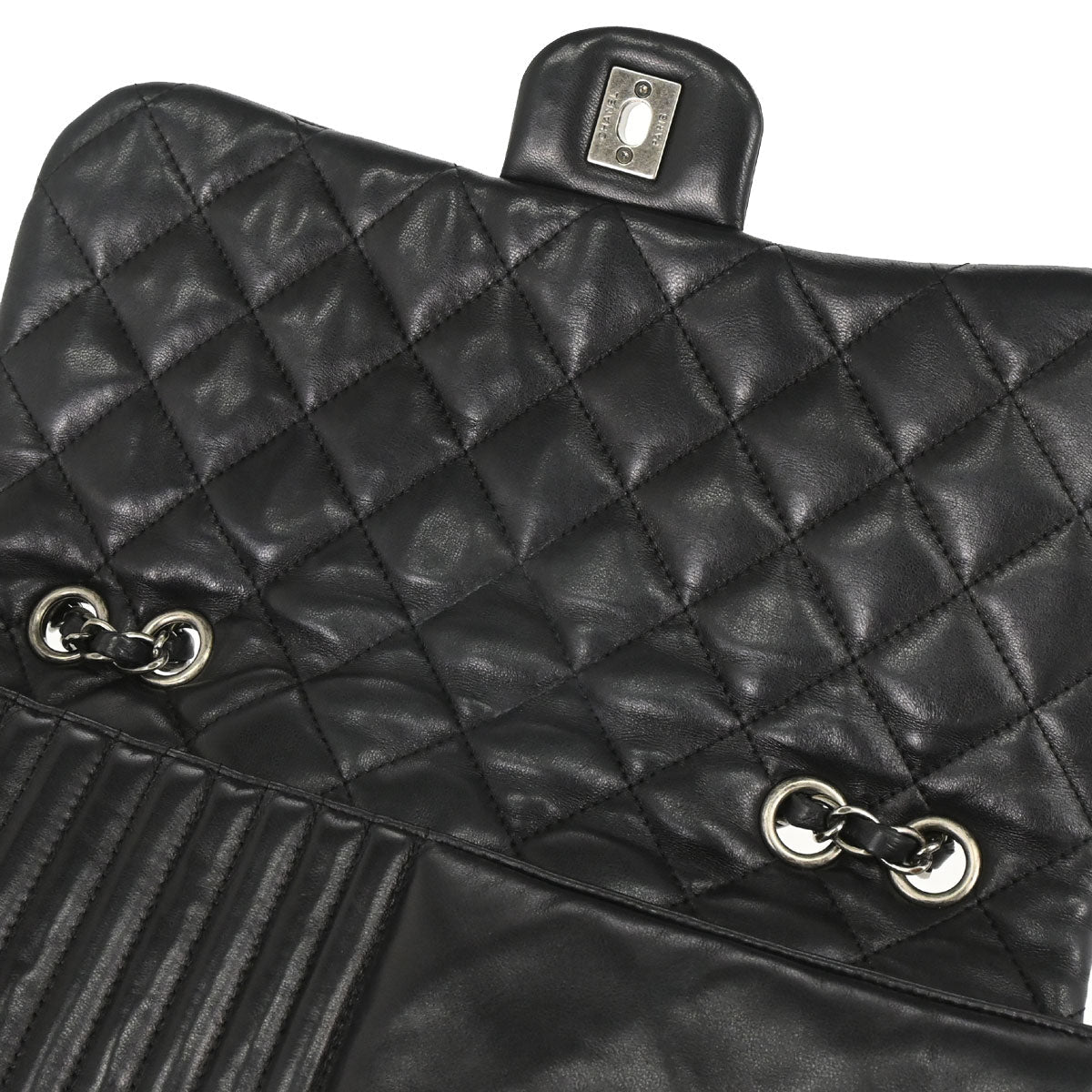 Chanel 2014 Black Lambskin Paris Dallas Stars and Stripes Flap Shoulder Bag