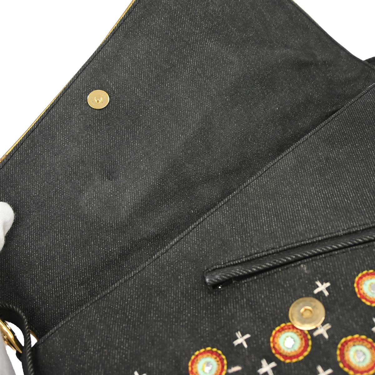 Christian Dior 2001 John Galliano Embroidery Cadillac Shoulder Bag