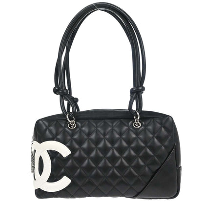 Chanel 2005-2006 Black Calfskin Cambon Ligne Bowling Bag 27