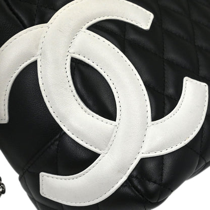 Chanel 2005-2006 Black Calfskin Cambon Ligne Bowling Bag 27