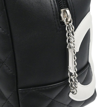 Chanel 2005-2006 Black Calfskin Cambon Ligne Bowling Bag 27